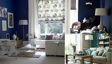 Blanco y azul, dos colores para tu sala