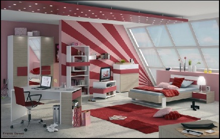 Diseño de habitación para adolescentes