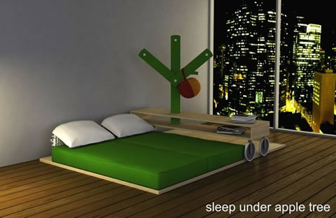 Habitación minimalista inspirada en isaac newton