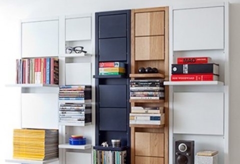 Estanterías con estantes plegables