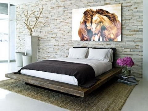Ideas para decorar tu dormitorio con piedra