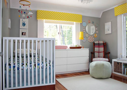 Habitación para bebés con detalles retro 1