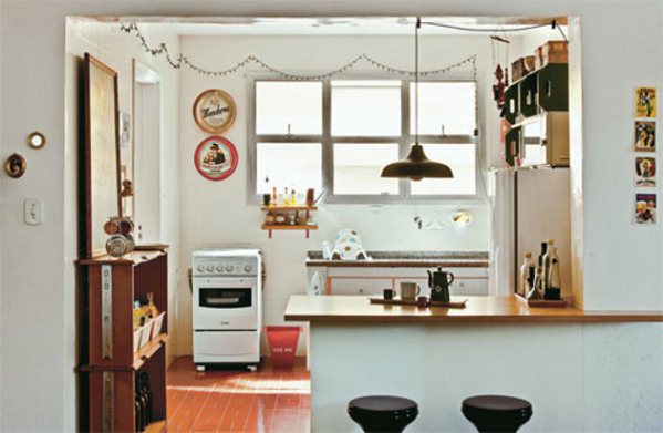 Cocina americana para apartamentos pequeños Comedor y cocina americana