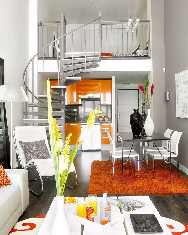 Apartamento decorado en naranja 2