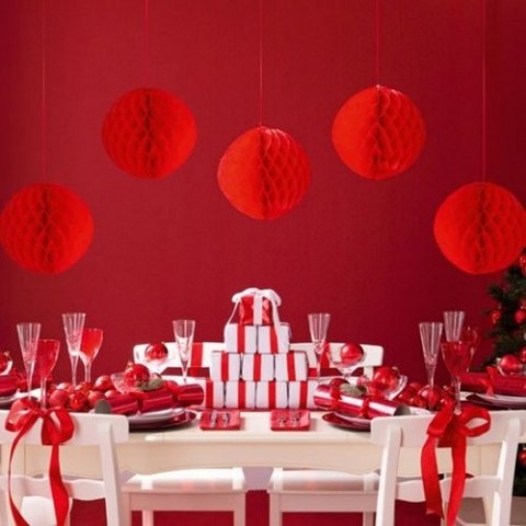 decoración navideña en rojo 1