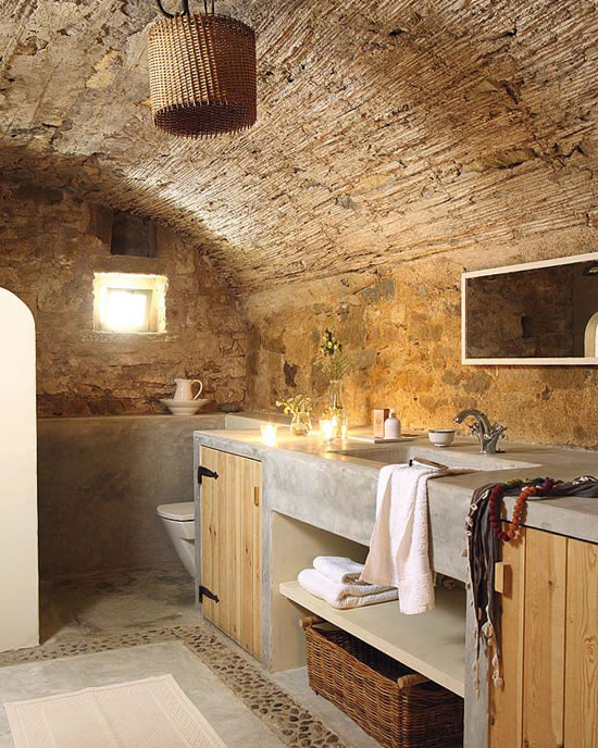 Decoracion de baño con piedras ~ dikidu.com