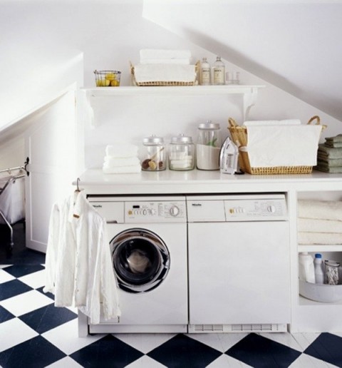 Un espacio para la lavanderÃa para la cocina