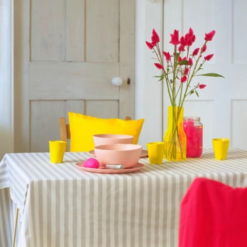 Colores rosa, azul y amarillo para interiores 4