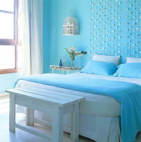 Dormitorios románticos en azul 1