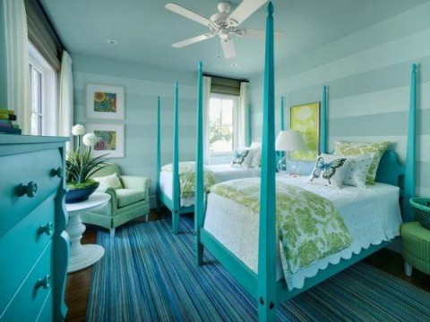 Habitaciones románticas en color azul Habitaciones azules