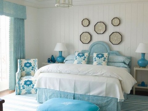 Dormitorios románticos en azul 4