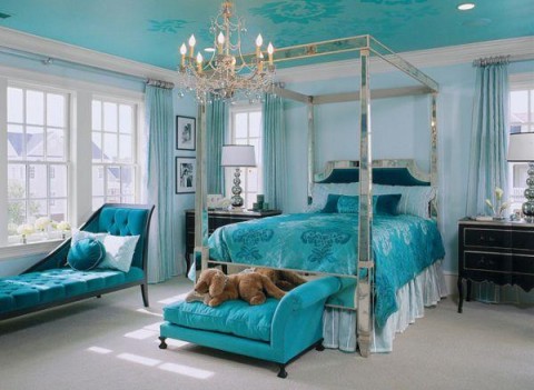 Dormitorios románticos en azul 6