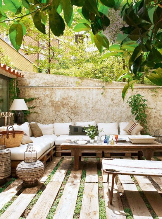 Patios y terrazas de estilo mediterráneo Covered patio decoración