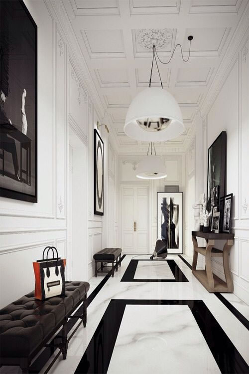 12 ideas para decorar y transformar el pasillo Marmol decoración piso