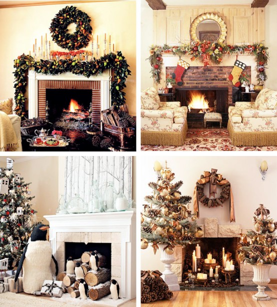 Ideas para decorar la chimenea en Navidad