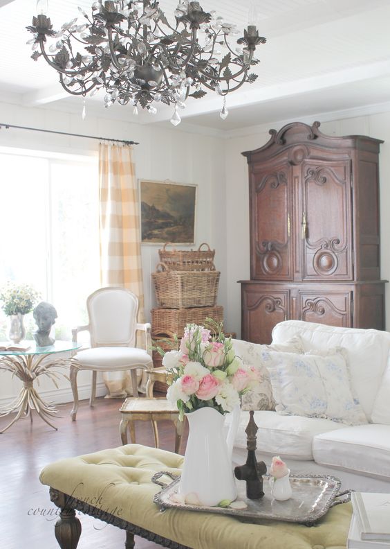 15 ideas de estilo french country para tu sala de estar