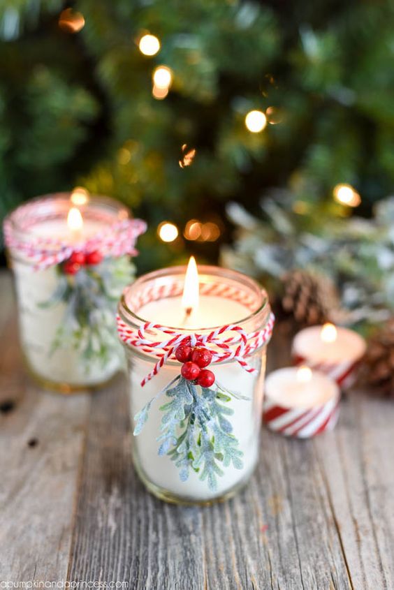 Ideas para decorar con velas en Navidad