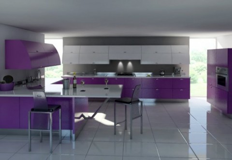 Cocinas modernas en color violeta y púrpura-03