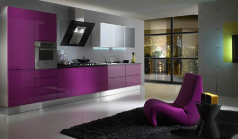 Cocinas modernas en color violeta y púrpura-12
