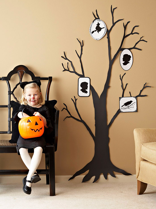 decoraciones en blanco y negro para Halloween 1