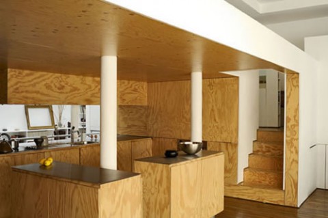 12 interiores con madera contrachapada
