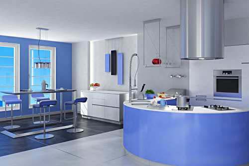 Preciosas cocinas modernas en color azul
