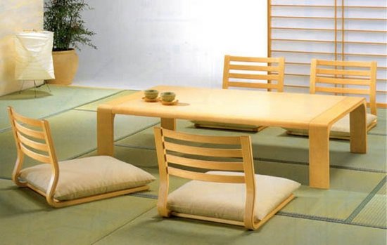 Los detalles para un comedor de estilo japonés