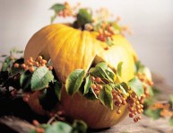 imagen Decoración de otoño con calabazas