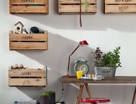 imagen Interiores decorados con cajas de fruta