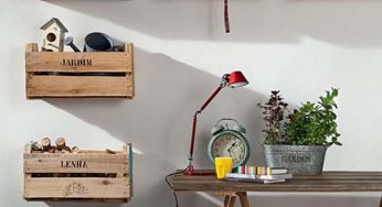Interiores decorados con cajas de fruta