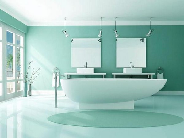 La belleza del color menta en el baño