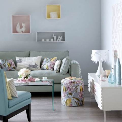 Tonos pastel para el living 4