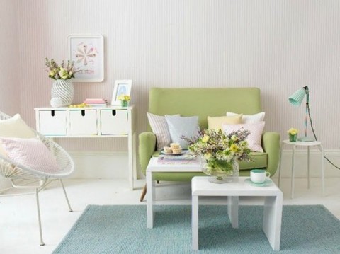 Tonos pastel para el living 5