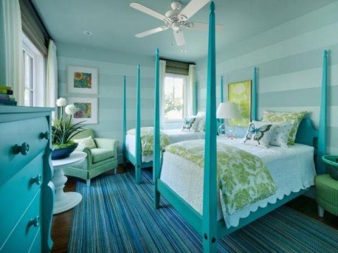 Dormitorios románticos en azul 2