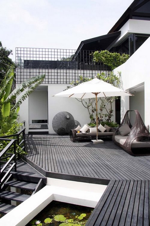 Terrazas y galerías urbanas de estilo tropical