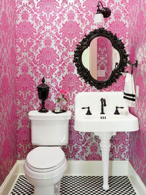 Ideas para tener un baño en color rosa