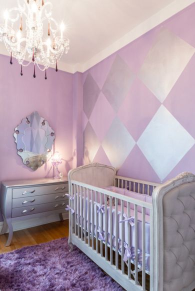Habitaciones para bebés en color lavanda