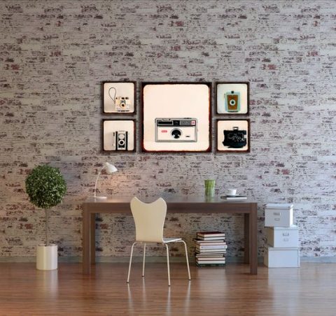 Ideas de oficinas en casa decoradas con ladrillo visto