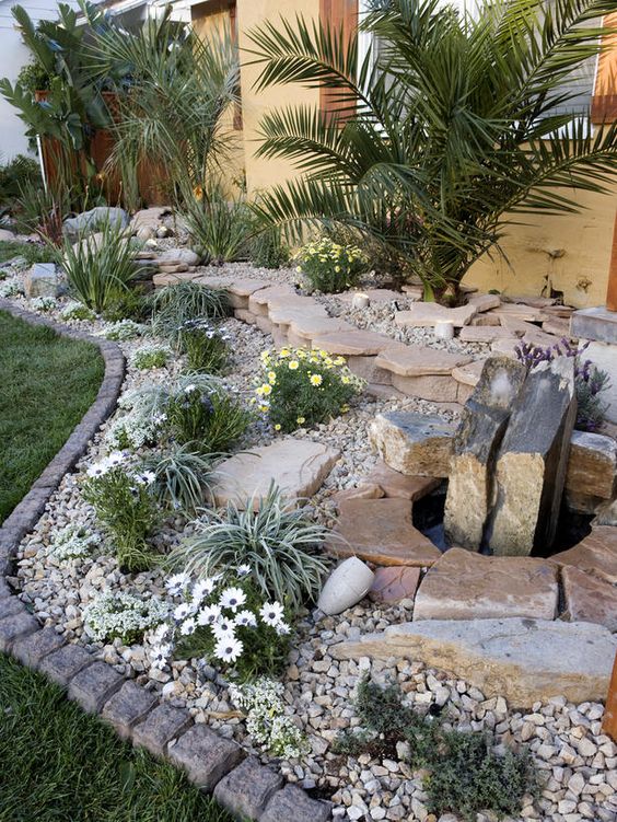 Ideas para decorar con jardines con piedras