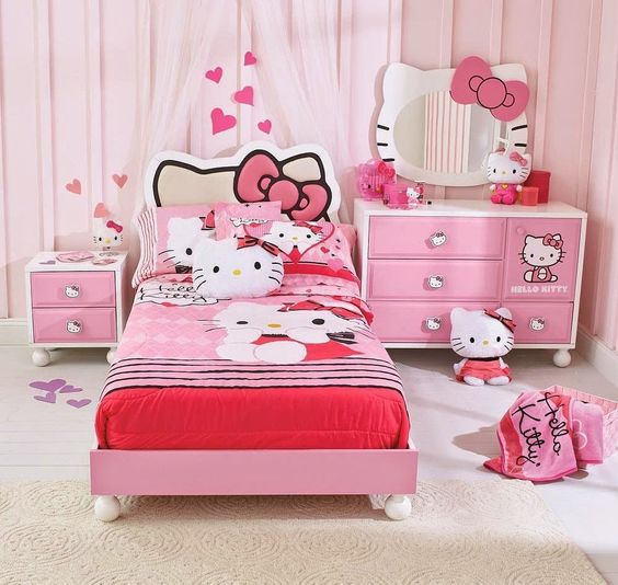 Preciosas habitaciones infantiles decoradas con Hello Kitty