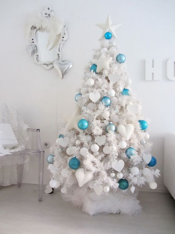 famoso Presunto Fanático Ideas para decorar un árbol de Navidad blanco
