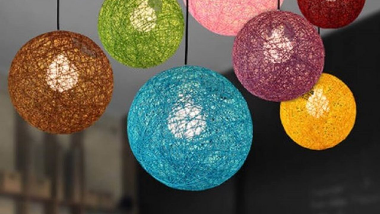 como hacer una lampara de hilo