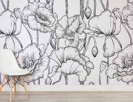 imagen 11 formas modernas de usar papel tapiz con diseño floral