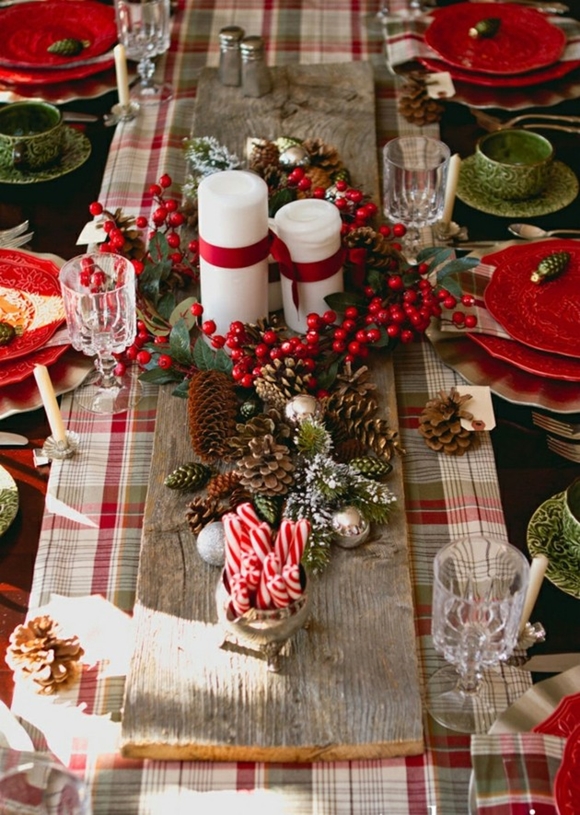 +10 ideas para decorar la mesa navideña con velas