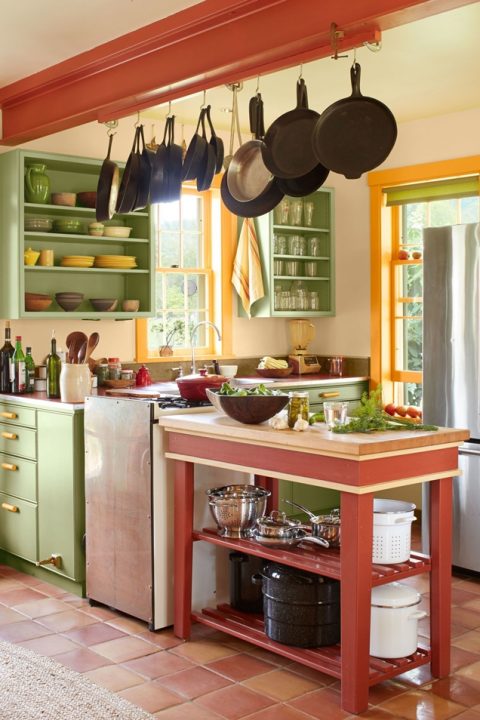 10 maneras de combinar gabinetes de cocina verdes