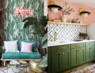 imagen Cómo decorar el hogar con rosa y verde
